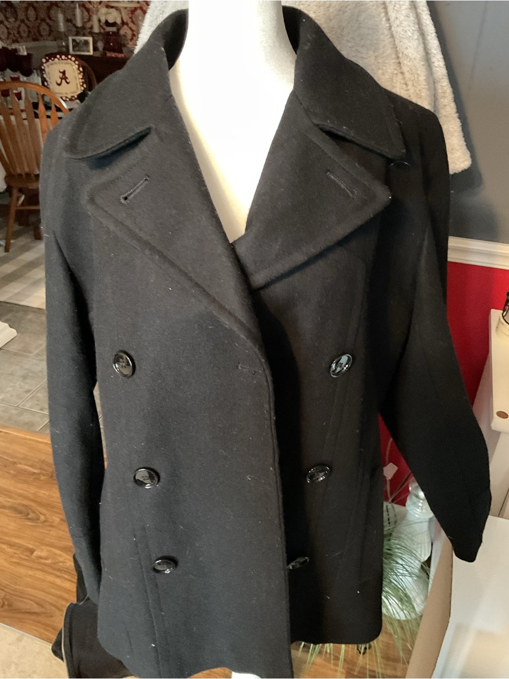 Collection B Black Double-Breasted Pea Coat